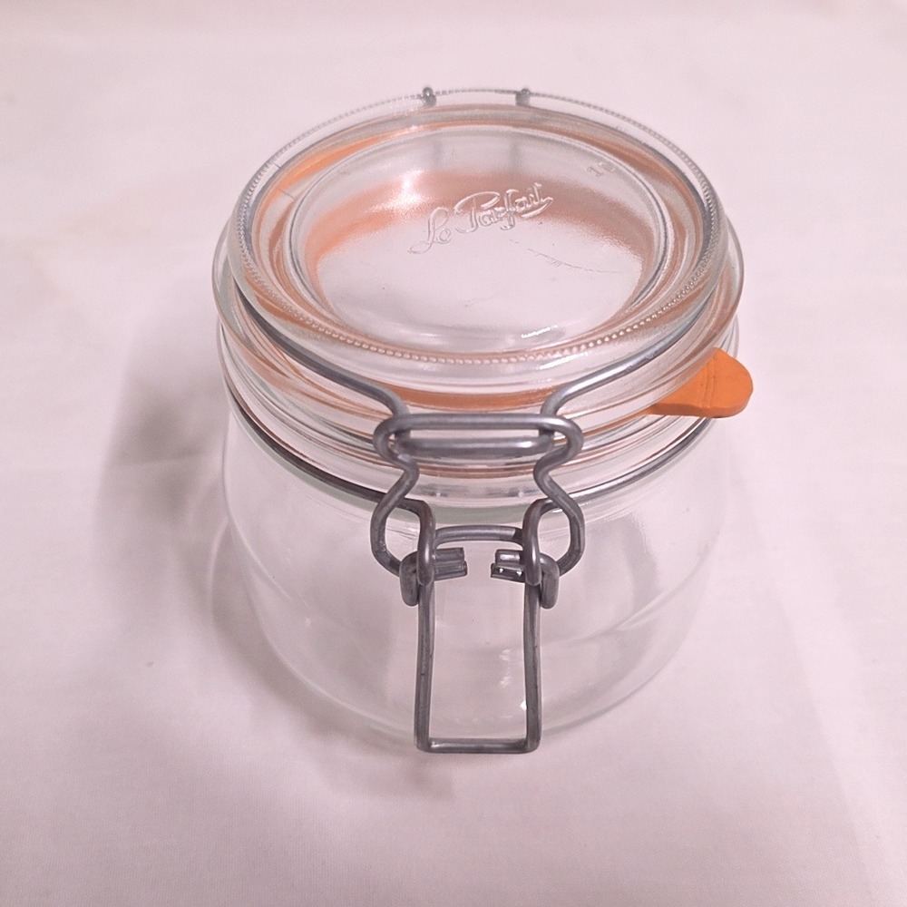 Le Parfait Super Jar Glass Canning Clear Orange French Country Farmhouse